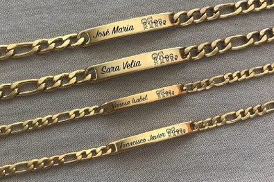 Mate de acero grabado con láser personalizado